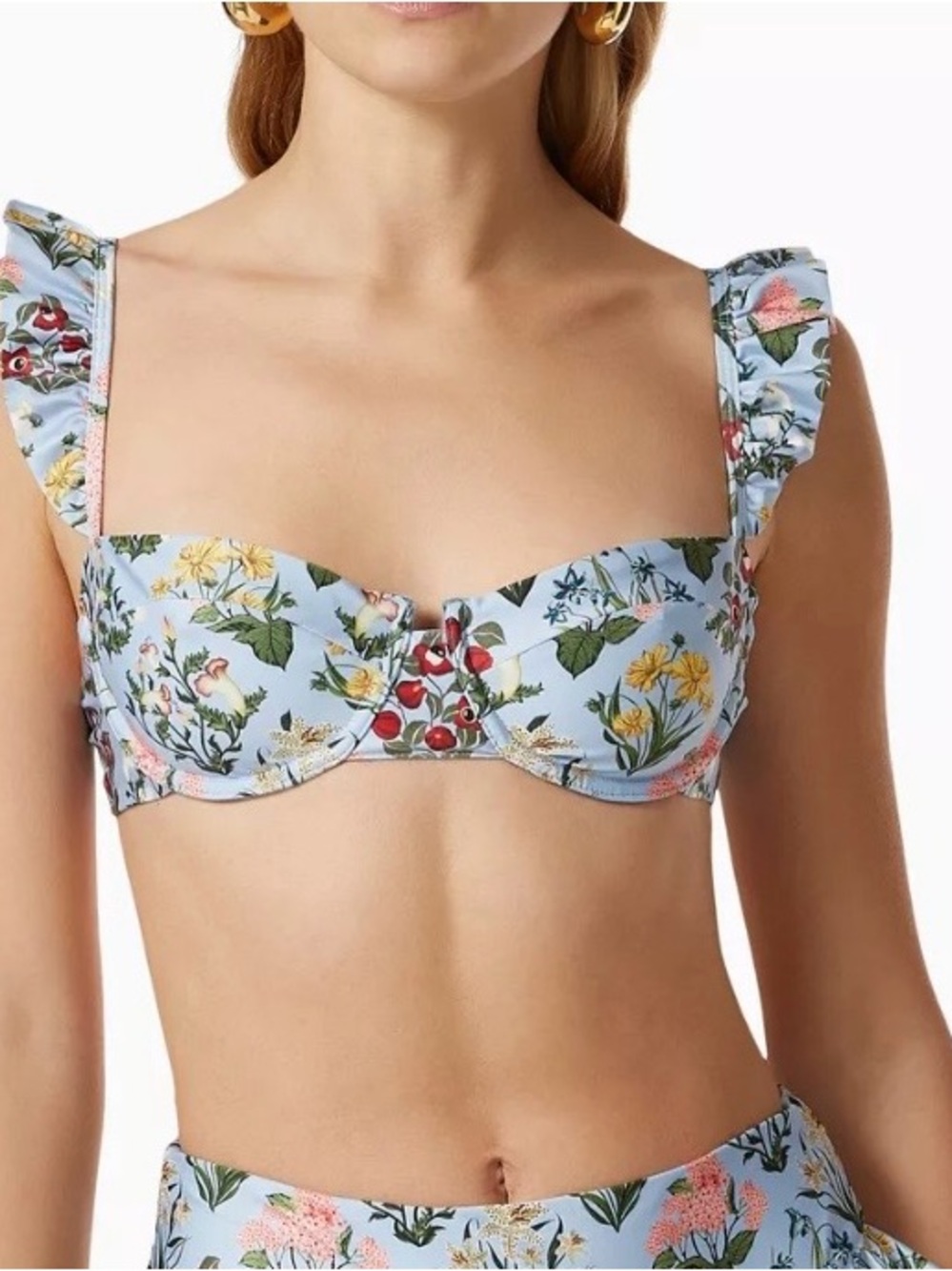 Agua Bendita Jengibre Magdalena Día Blue Floral Underwire Bikini Top